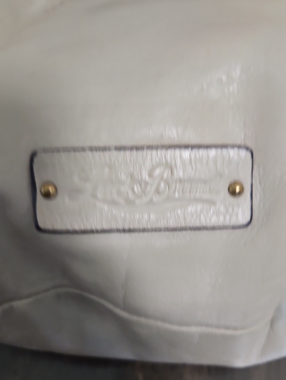 Lucky Brand Vtg. Smoke Gray/Toupe Pebbled Leather Fringe Hobo Crossbody Bag - Picture 11 of 15